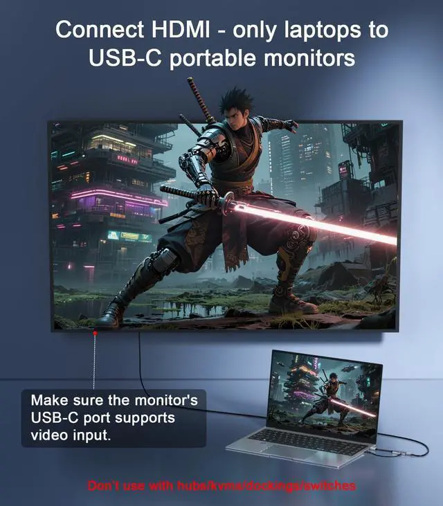 Alt view image 12 of 14 - HDMI to USB C Adapter 4K 60Hz | Uni-Directional HDMI Source to Type-C Display Adapter for AR Glasses XREAL OneAir 2 Pro/VITURE Pro/RayNeo Air 2s/Rokid,PS5,Portable Monitors