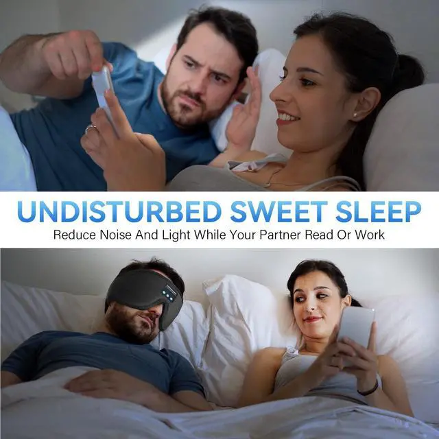 Alt view image 13 of 14 - Sleep Headphones, Bluetooth 5.0 Wireless 3D Eye Mask, Washable Sleeping Headphones for Side Sleepers With Adjustable Ultra Thin Stereo Speakers Microphone Hands Free for Insomnia Travel