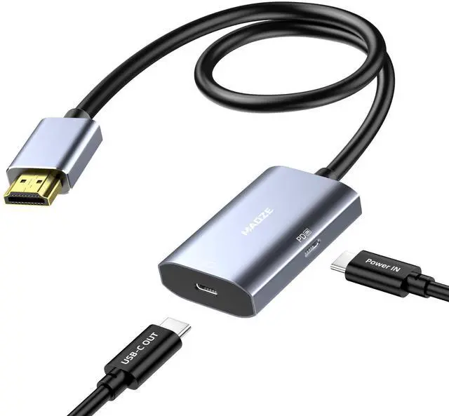 Alt view image 8 of 14 - 8K@30Hz HDMI 2.1 to USB-C Adapter, 4K@144Hz, 0.5m Graphene Cable with PD 65W Charging,HDMI Male to Type-C Female for USBC Monitor, Laptop, PS5, Xbox