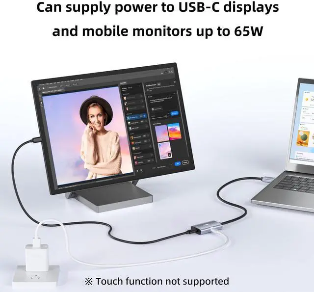 Alt view image 13 of 14 - 8K@30Hz HDMI 2.1 to USB-C Adapter, 4K@144Hz, 0.5m Graphene Cable with PD 65W Charging,HDMI Male to Type-C Female for USBC Monitor, Laptop, PS5, Xbox