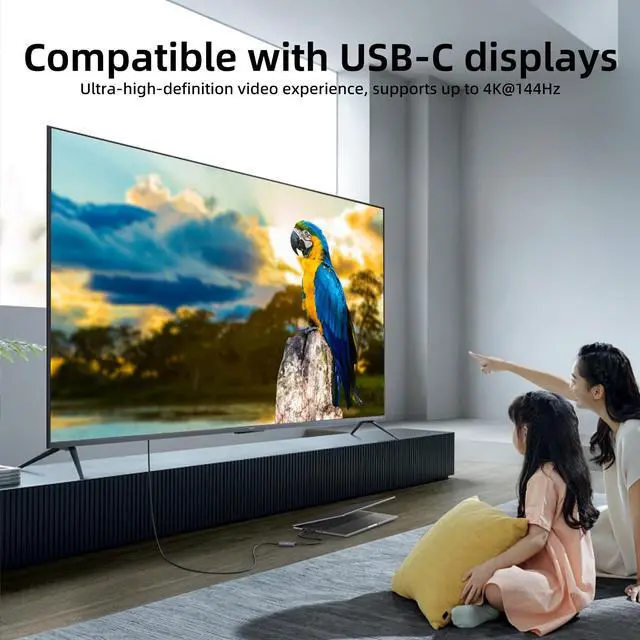 Alt view image 12 of 14 - 8K@30Hz HDMI 2.1 to USB-C Adapter, 4K@144Hz, 0.5m Graphene Cable with PD 65W Charging,HDMI Male to Type-C Female for USBC Monitor, Laptop, PS5, Xbox