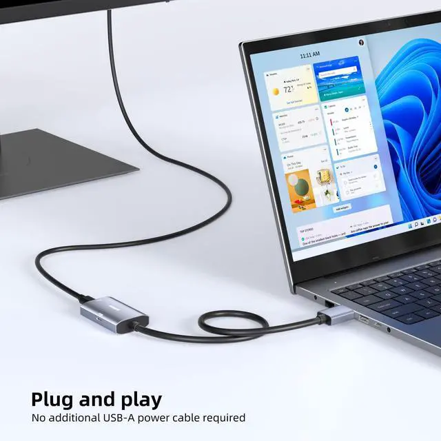 Alt view image 14 of 14 - 8K@30Hz HDMI 2.1 to USB-C Adapter, 4K@144Hz, 0.5m Graphene Cable with PD 65W Charging,HDMI Male to Type-C Female for USBC Monitor, Laptop, PS5, Xbox