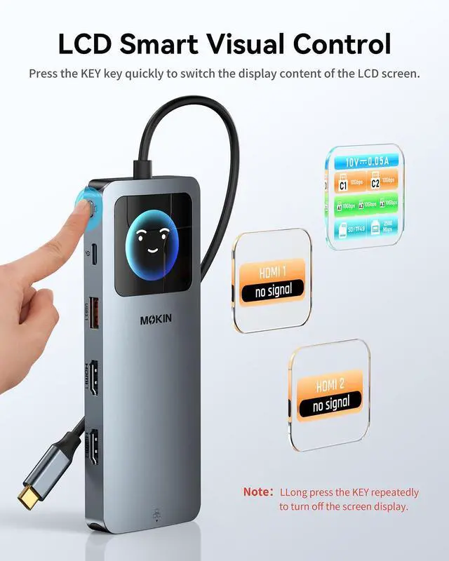 Alt view image 10 of 14 - LCD USB C Docking Station Dual Monitor, 12 in 1 Laptop Docking Station Dual HDMI with 8K@30Hz, PD 100W, 2500Mbps, 5 * 10Gbps USBA/C 3.1, SD/microSD Card Reader, USB C Adapter for HP/Dell/Lenovo