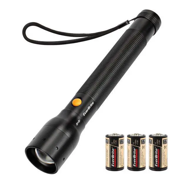 Alt view image 8 of 14 - Ultra Bright Tactical Flashlight, 900 Lumen Zoomable Adjustable Focus, 3 Light Modes, Heavy-Duty Aluminum Torch for Hurricane Supplies Camping, Includes 3C Alkaline Batteries