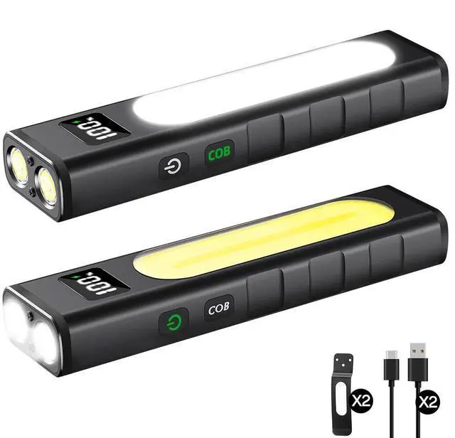 Alt view image 8 of 14 - Rechargeable Flashlights High Lumens 1800, Flat EDC Flashlight Rechargeable, Magnetic Pocket Flashlight Super Bright, Powerful LED Flashlight for Home, Tactical Flash Lights as Christmas Gifts for Men
