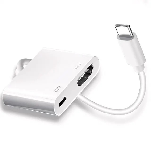 Alt view image 8 of 14 - USB C to HDMI for TV, 4K@60Hz Type C to HDMI Adapter with Charging Port, iPhone to Hdmi to USB C Adapter Compatible for iPhone 16/15 Series/iPad Pro/Galaxy/MacBook Pro to HDTV Projector