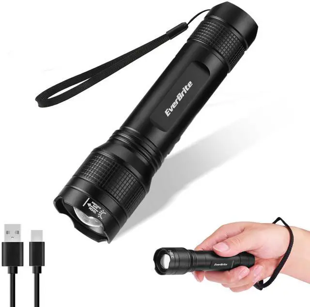 Alt view image 8 of 14 - 3000LM Rechargeable LED Flashlight Super Bright & High Lumen Flashlight with 5 Modes, Memory Function, Power Indicator, Zoomable Compact Small Light for Home, Hiking & Emergencies