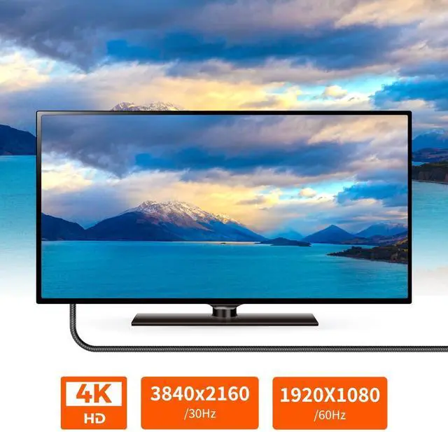 Alt view image 14 of 14 - Active 4K HDMI to Displayport 1.2 Converter Adapter Cable, from HDMI Source to DisplayPort Monitor Cable - Unidirectional M/M - for PS3/PS4/TV/Monitor/Projector