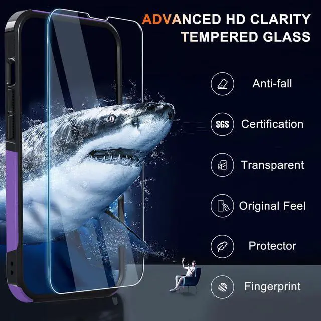 Alt view image 10 of 14 - for iPhone 16e Case & iPhone 17e Case, with Screen Protector,Military Grade Heavy Duty Shockproof Phone Cover with Wrist Lanyard Strap for iPhone 16e & iPhone 17e,Lavender