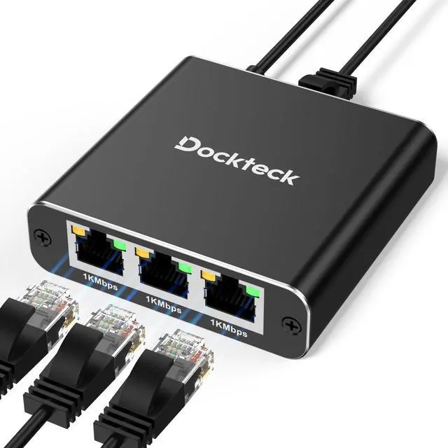 Alt view image 8 of 14 - Ethernet Splitter 1 to 3 1000Mbps, Internet Cable Splitter 1 in 3 Out High Speed Switch Network Gigabit for LAN RJ45 Port Router Switch Work with Cat5/5e/6/7/8 Cable