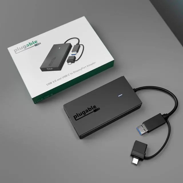 Alt view image 14 of 14 - USB to DisplayPort Adapter - Connect via USB-C or USB 3.0 to Add a 2560x1440 Display Compatible with Mac M1/M2/M3/M4, Windows, and ChromeOS