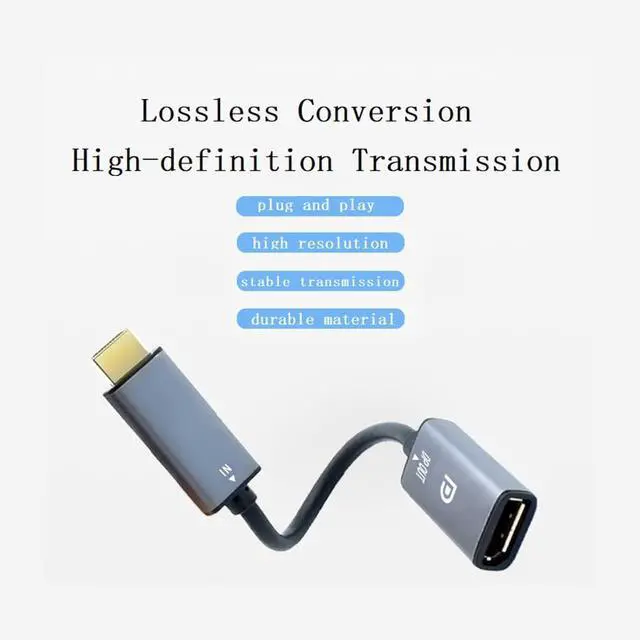 Alt view image 10 of 14 - HDMI to DisplayPort Adapter 4K@60Hz High Speed HDMI Male to DP Female Converter Cable Compatible for PC Graphics Card Laptop Mini NS PS5/4 Xbox One/360