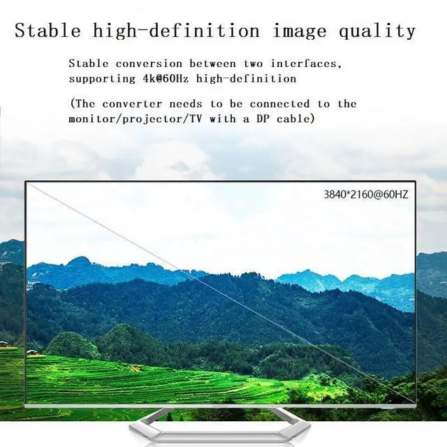 Alt view image 13 of 14 - HDMI to DisplayPort Adapter 4K@60Hz High Speed HDMI Male to DP Female Converter Cable Compatible for PC Graphics Card Laptop Mini NS PS5/4 Xbox One/360