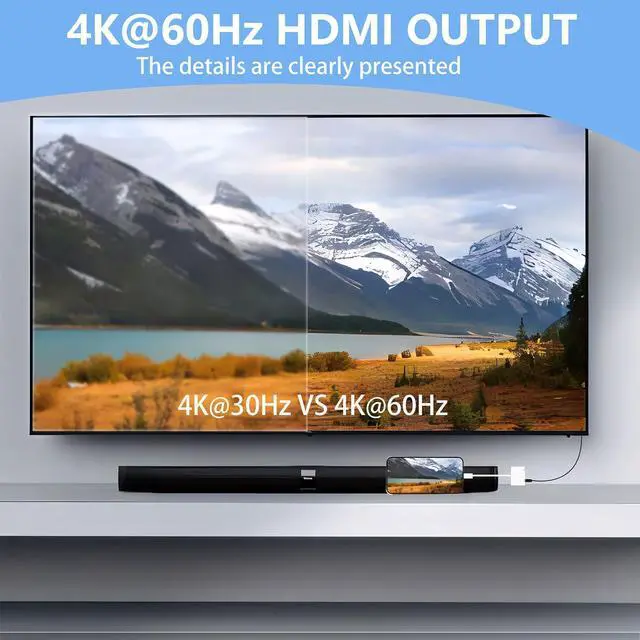 Alt view image 11 of 14 - USB C to HDMI for TV, 4K@60Hz Type C to HDMI Adapter with Charging Port, iPhone to Hdmi to USB C Adapter Compatible for iPhone 16/15 Series/iPad Pro/Galaxy/MacBook Pro to HDTV Projector