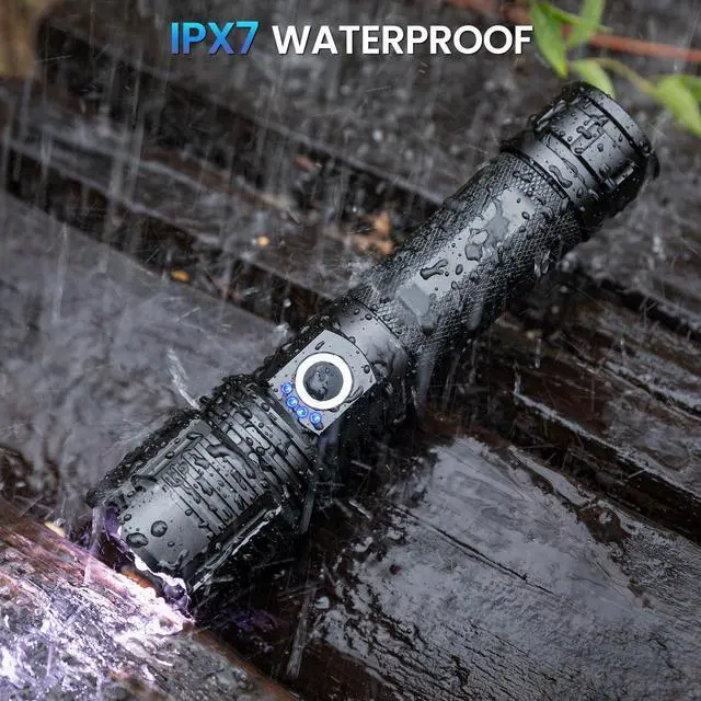 Alt view image 14 of 14 - 4 Pack Flashlight Rechargeable 99,000 High Lumens, Super Bright Rechargeable Flashlights for Home, Powerful LED Flash Light with 5 Light Modes, IPX7 Waterproof for Outdoor, Camping