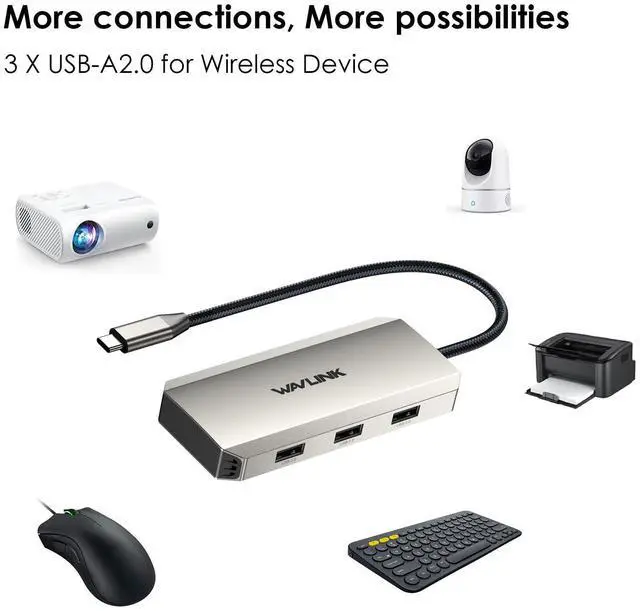 Alt view image 14 of 14 - Laptop Docking Station, Triple 4K Docking Station with Dual HDMI, DP, 100W PD in, 3 USB-A2.0 for Wireless Device, Compatible with Dell/HP/Lenovo etc, Windows Systerm Computer Only