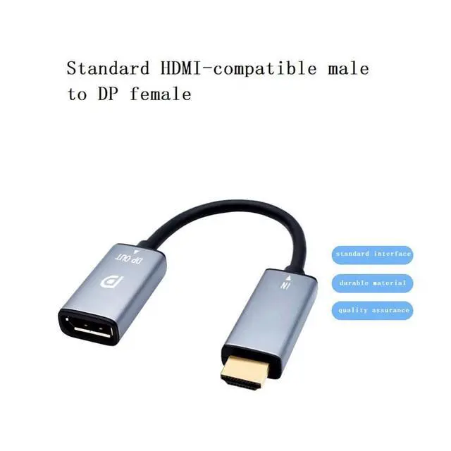 Alt view image 11 of 14 - HDMI to DisplayPort Adapter 4K@60Hz High Speed HDMI Male to DP Female Converter Cable Compatible for PC Graphics Card Laptop Mini NS PS5/4 Xbox One/360