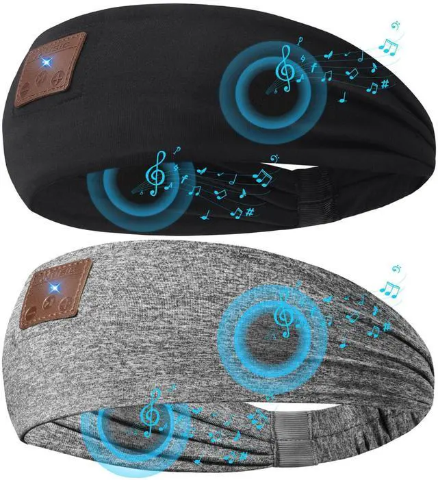 Alt view image 7 of 12 - 2-Pack Sleeping Headphones Wireless Bluetooth 5.4, Headband Headphones with Ultra-Thin Speakers, Bluetooth Headband for Side Sleepers, Running, Workout, Insomniac, Travel, MeditationBlack&Grey