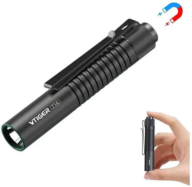 Alt view image 7 of 12 - T1A Mini Pocket EDC Flashlight with Clip,1300 Lumen Compact AA Rechargeable LED Little Flashlights, Super Bright Tail Switch Small Flash Light with Magnet for Camping,Hiking,Outdoor,Emergency