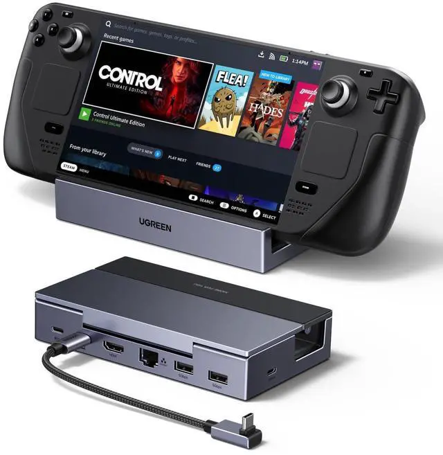 Alt view image 8 of 14 - Steam Deck Dock 6-in-1 4K@120Hz HDMI 2.1, 100W PD, USB-A & USB C 3.0, Gigabit Ethernet, Dock for Rog Xbox Ally 2025, Steam Deck, ROG Ally, Region Go, MacBook