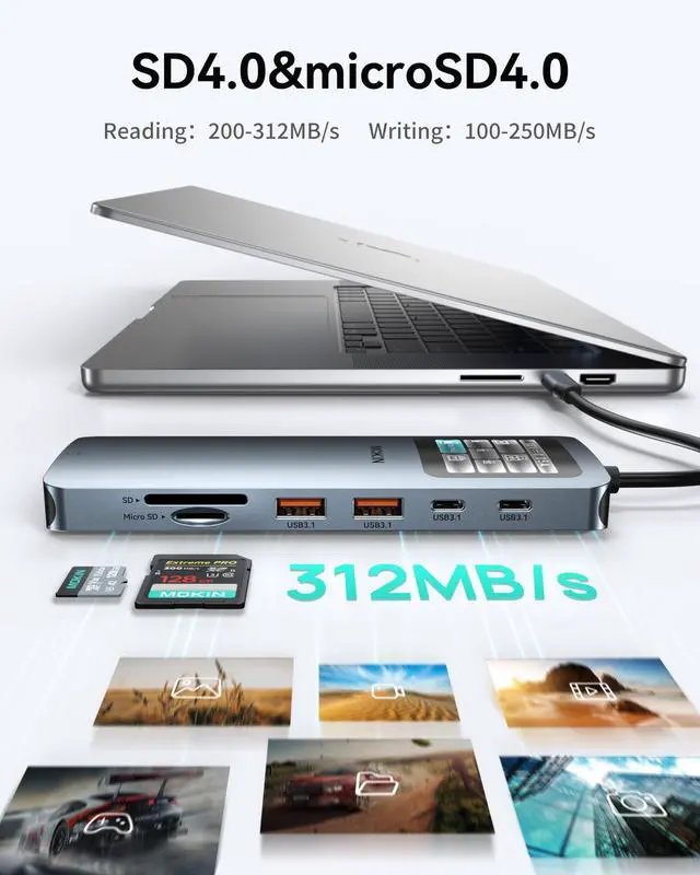 Alt view image 13 of 14 - LCD USB C Docking Station Dual Monitor, 12 in 1 Laptop Docking Station Dual HDMI with 8K@30Hz, PD 100W, 2500Mbps, 5 * 10Gbps USBA/C 3.1, SD/microSD Card Reader, USB C Adapter for HP/Dell/Lenovo
