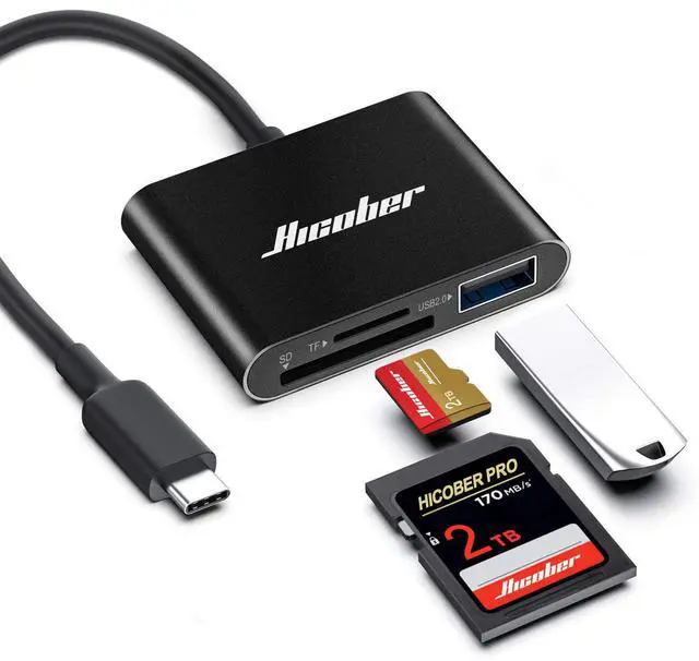 Alt view image 8 of 14 - USB C to SD Card Reader, Micro SD Memory Card Reader, Type C to SD Card Reader Adapter 2TB Capacity for MacBook Camera Android Windows Linux and Other Type C Device-Black