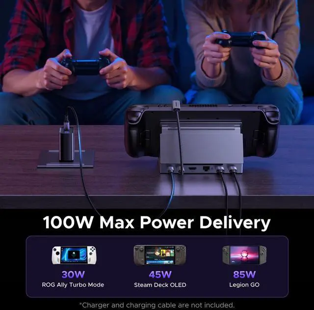 Alt view image 12 of 14 - Steam Deck Dock 6-in-1 4K@120Hz HDMI 2.1, 100W PD, USB-A & USB C 3.0, Gigabit Ethernet, Dock for Rog Xbox Ally 2025, Steam Deck, ROG Ally, Region Go, MacBook