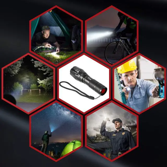 Alt view image 14 of 14 - Rechargeable Tactical Flashlight LFX1000 (Rechargeable Battery and Charger Included) - High Lumens LED, Super Bright, Zoomable, 5 Modes, Water Resistant - Best Camping, Emergency Flashlights