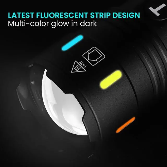Alt view image 14 of 14 - Rechargeable Flashlights 990,000 High Lumens, Super Bright Flash Light Long Range 5000ft, 4 Mode with Red LED Flashing Tactical Flashlight, High Powered Flashlight High Beam for Home Emergency Camping