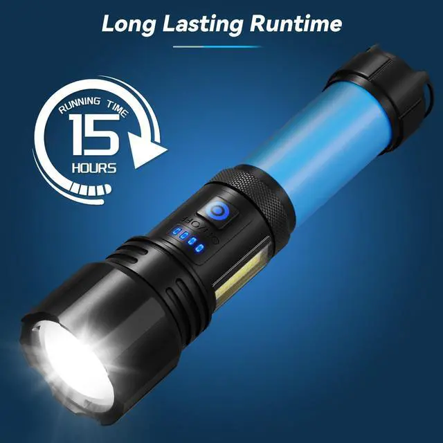 Alt view image 11 of 14 - Flashlight LED Rechargeable Flashlights High Lumens, 99,000 LM Super Bright Powerful Flashlight, High Powered Flash Lights Waterproof Handheld Flashlights for Home Camping Hiking(2 Pack)