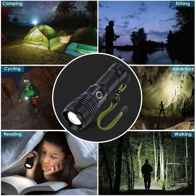Alt view image 13 of 14 - Rechargeable Flashlights 2000.000 High Lumens, Super Bright Flashlight with 10 Modes, LED Tactical Flashlight Waterproof, Powerful for Camping, Hiking, Hunting and Emergencies