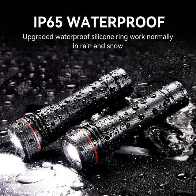 Alt view image 13 of 14 - Rechargeable Flashlights High Lumens, 2 Pack 10H Long Lasting Super Bright EDC Flashlight, LED Mini Tactical Flash Lights for Camping Emergency, Drop & Water Resistant (Battery Included)