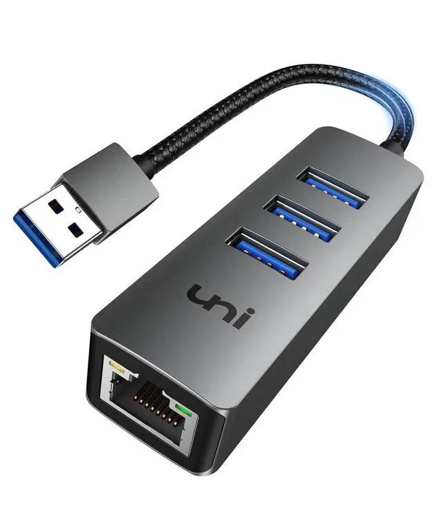 Alt view image 8 of 14 - USB to Ethernet Adapter, USB 3.0 Hub with 100/1000 Mbps RJ45 Ethernet Driver Free, Sturdy Aluminum 4-in-1 USB-A to LAN Network Adapter Compatible with iMac, PC, Chromebook Laptops, and More
