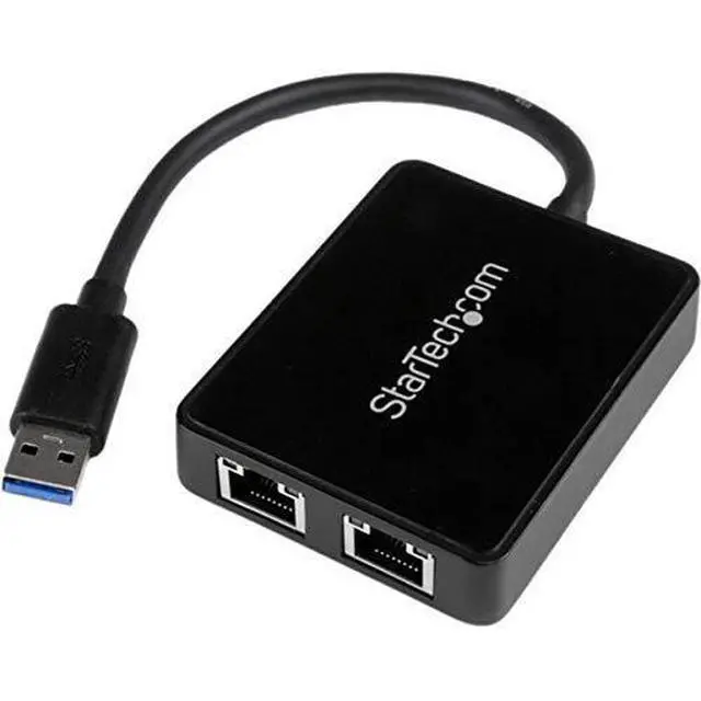 Alt view image 12 of 14 - USB 3.0 to Dual Port Gigabit Ethernet Adapter NIC with USB Port (USB32000SPT)
