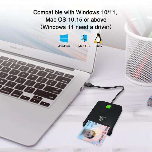 Alt view image 10 of 14 - CAC Reader USB C, CAC Card Reader Military, DOD Military USB Common Access CAC, Compatible with Windows 10/11, Mac OS 10.15 and Linux (Type C)