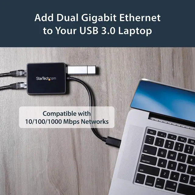 Alt view image 11 of 14 - USB 3.0 to Dual Port Gigabit Ethernet Adapter NIC with USB Port (USB32000SPT)