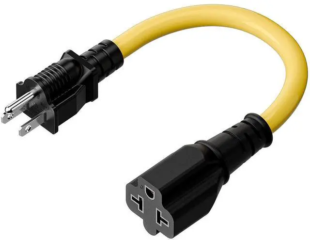 Alt view image 8 of 14 - 4-1 12AWG Heavy Duty 15 Amp Household AC Plug to 20 Amp T Blade Adapter Cable,5-15P to 5-20R to 6-15R to 6-20R, AC Power Adapter, L=1FT