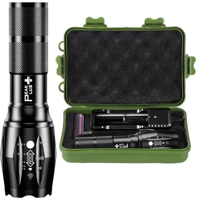 Alt view image 8 of 14 - Rechargeable Tactical Flashlight LFX1000 (Rechargeable Battery and Charger Included) - High Lumens LED, Super Bright, Zoomable, 5 Modes, Water Resistant - Best Camping, Emergency Flashlights