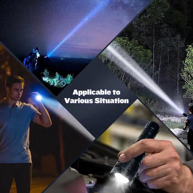 Alt view image 11 of 14 - Flashlights High Lumens Rechargeable, 1000000 High Lumens Super Bright Handheld LED Flash Light, Powerful Emergency Linternas, Waterproof, Long Lasting, for Hiking Camping Gift