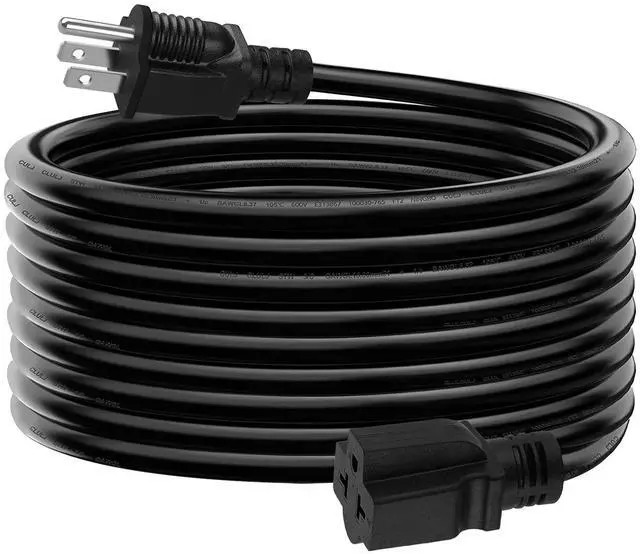 Alt view image 8 of 14 - 15 FT 12 Gauge Extension Cord, 12AWG 15Amp 5-15P Household AC Plug Adapter to 20Amp 5-15R, 5-20R, 6-15R, 6-20R, T Blade Outlet Power Cord.