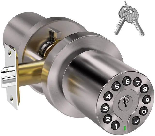 Alt view image 8 of 14 - Keypad Door Knob with Key,Keyless Entry Door Lock, Code Locks Door Knob, Auto Lock,50 User Code, for Home,Office,Hotel,Bedroom,Garage,Not Deadbolt