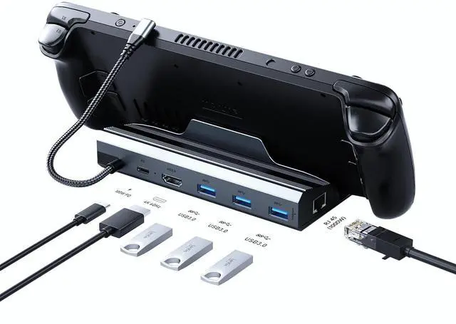 Alt view image 8 of 14 - Docking Station for Steam Deck/ROG Ally/Legion Go, The 6 in 1 Steam Deck Dock. 1000Mbps Ethernet, 3.0 PD 100W Fast Charging, HDMI 2.0 4K@60Hz and 3 USB 3.0 Port Steam Deck OLED Dock.