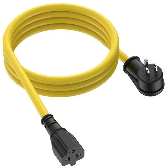 Alt view image 8 of 14 - 6FT Heavy Duty 15Amp Right-Angle Extention Cable, 12AWG 90-Degree 15 Amp Household Plug to 20 Amp T Blade Adapter cord, Nema 5-15P to 5-20R,5-15P to 6-15R/20R, 125V 15A to 20A AC Power Cable Extension
