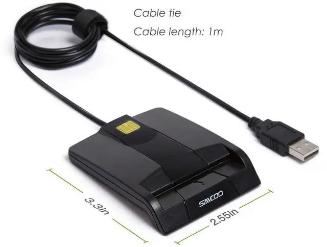Alt view image 10 of 12 - Smart Card Reader DOD Military USB Common Access CAC Card Reader, Compatible with Mac OS, Win (Horizontal Version)
