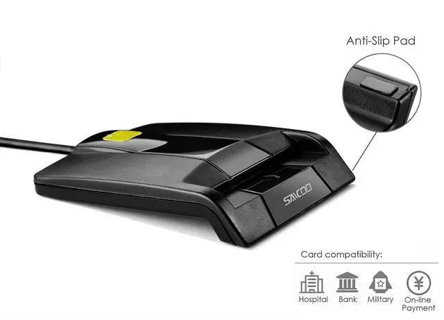 Alt view image 8 of 12 - Smart Card Reader DOD Military USB Common Access CAC Card Reader, Compatible with Mac OS, Win (Horizontal Version)