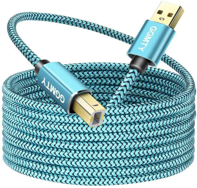 Alt view image 8 of 14 - 40ft USB 2.0 Printer Cable - Type A Male to B Male, High Speed, Compatible with HP, Canon, Dell, Epson, Xerox and More