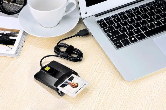 Alt view image 11 of 12 - Smart Card Reader DOD Military USB Common Access CAC Card Reader, Compatible with Mac OS, Win (Horizontal Version)