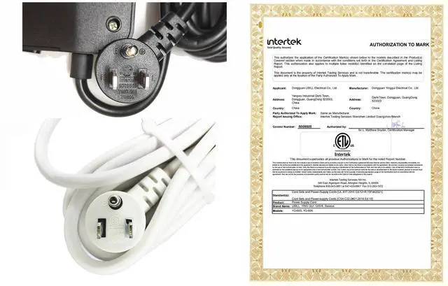 Alt view image 14 of 14 - 25FT Surge Protector Power Strip Extension Cord with USB C, Asamoom Flat Plug Power Strip with Long Cord, 8 Outlets and 4 USB Port,1700J Surge Protector for Home Office White, ETL Listed