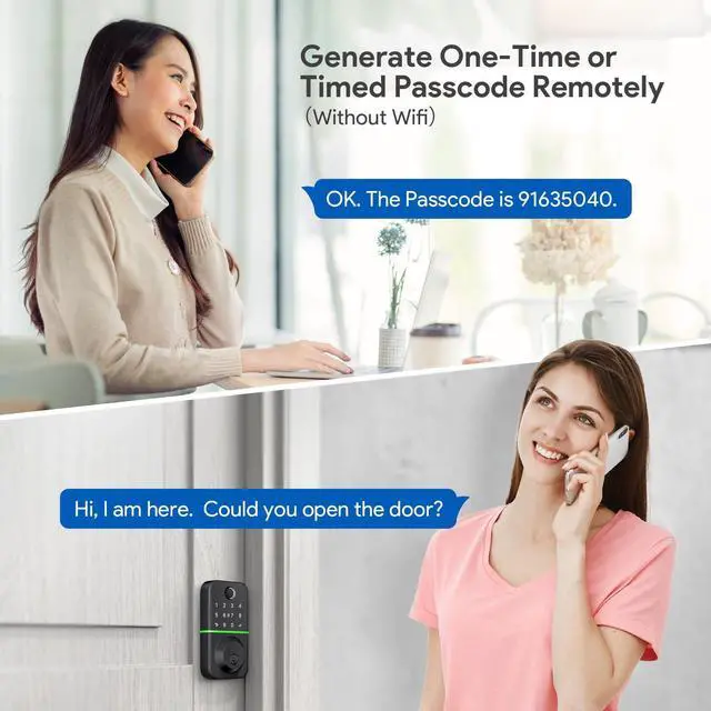 Alt view image 10 of 12 - Smart Door Lock Deadbolt with Keypad: Keyless Entry Door Lock - Fingerprint Lock for Front Door - Electronic Lock with Bluetooth and APP Control