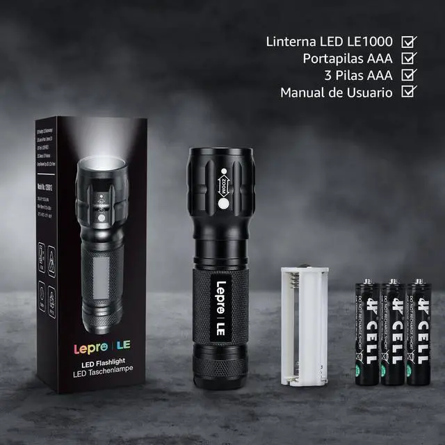 Alt view image 12 of 14 - LED Flashlights High Lumens, Small Flashlight, Waterproof, Adjustable Focus Flash Light for Outdoor, Emergency, Camping, AAA Batteries Included, 2 Pack